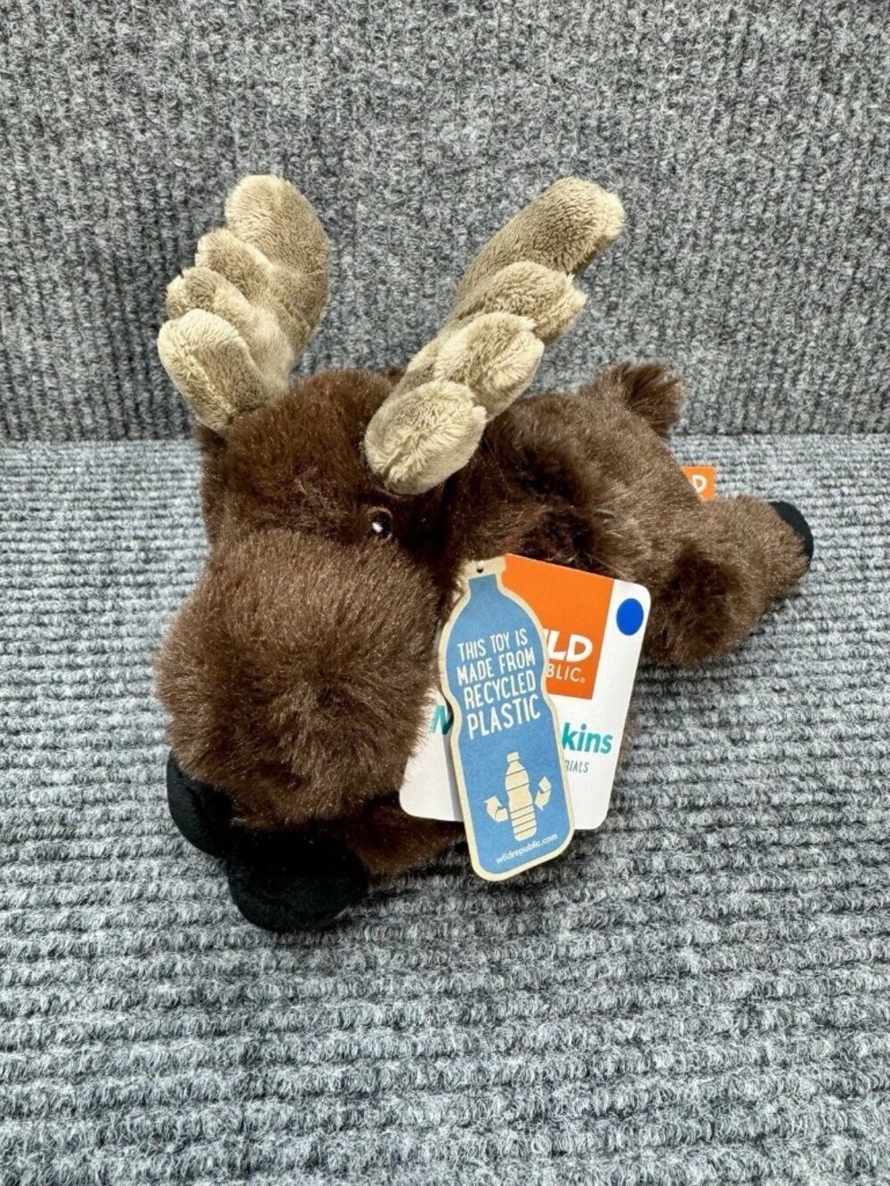 Wild Republic Moose Elk Plush Stuffed Animal Brown Black Mini Ecokins Fuzzy NEW